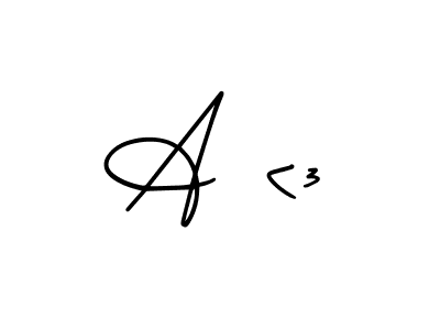 How to make A <3 name signature. Use AmerikaSignatureDemo-Regular style for creating short signs online. This is the latest handwritten sign. A <3 signature style 3 images and pictures png