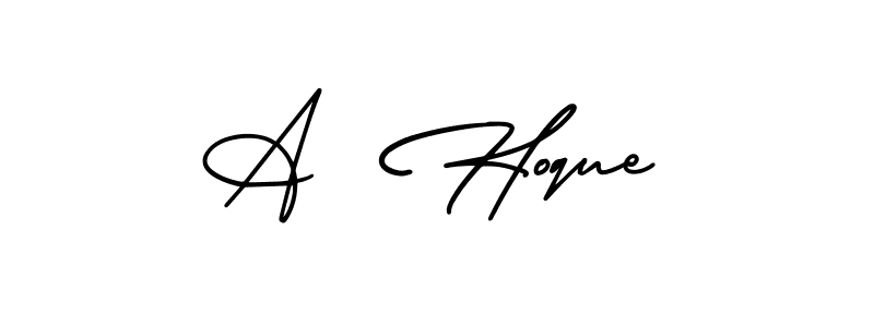 How to make A  Hoque signature? AmerikaSignatureDemo-Regular is a professional autograph style. Create handwritten signature for A  Hoque name. A  Hoque signature style 3 images and pictures png