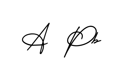 Also You can easily find your signature by using the search form. We will create A  Pb name handwritten signature images for you free of cost using AmerikaSignatureDemo-Regular sign style. A  Pb signature style 3 images and pictures png