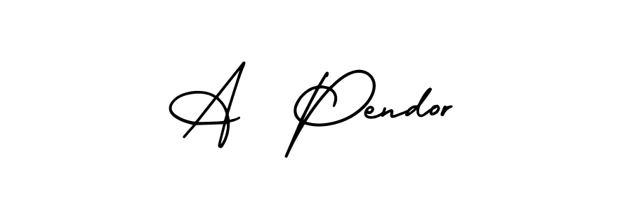 Also we have A  Pendor name is the best signature style. Create professional handwritten signature collection using AmerikaSignatureDemo-Regular autograph style. A  Pendor signature style 3 images and pictures png