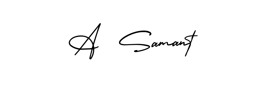 Also You can easily find your signature by using the search form. We will create A  Samant name handwritten signature images for you free of cost using AmerikaSignatureDemo-Regular sign style. A  Samant signature style 3 images and pictures png