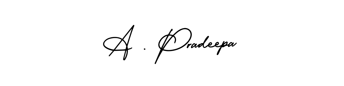 How to make A . Pradeepa name signature. Use AmerikaSignatureDemo-Regular style for creating short signs online. This is the latest handwritten sign. A . Pradeepa signature style 3 images and pictures png