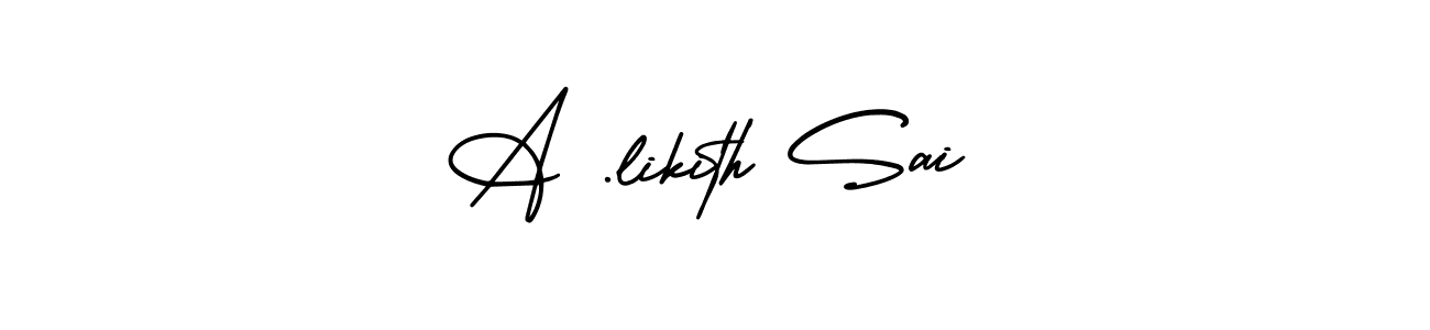 The best way (AmerikaSignatureDemo-Regular) to make a short signature is to pick only two or three words in your name. The name A .likith Sai include a total of six letters. For converting this name. A .likith Sai signature style 3 images and pictures png