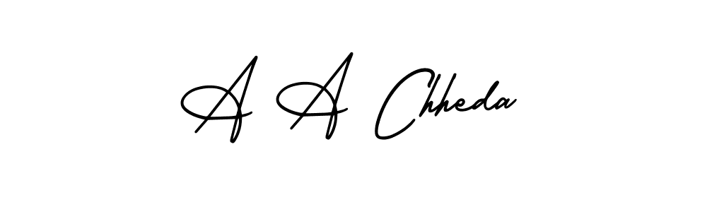 Make a beautiful signature design for name A A Chheda. With this signature (AmerikaSignatureDemo-Regular) style, you can create a handwritten signature for free. A A Chheda signature style 3 images and pictures png