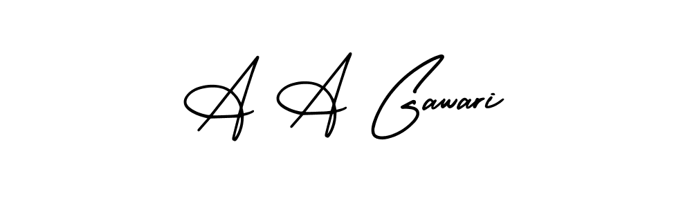 You should practise on your own different ways (AmerikaSignatureDemo-Regular) to write your name (A A Gawari) in signature. don't let someone else do it for you. A A Gawari signature style 3 images and pictures png