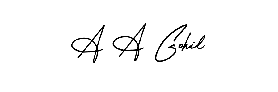 Here are the top 10 professional signature styles for the name A A Gohil. These are the best autograph styles you can use for your name. A A Gohil signature style 3 images and pictures png
