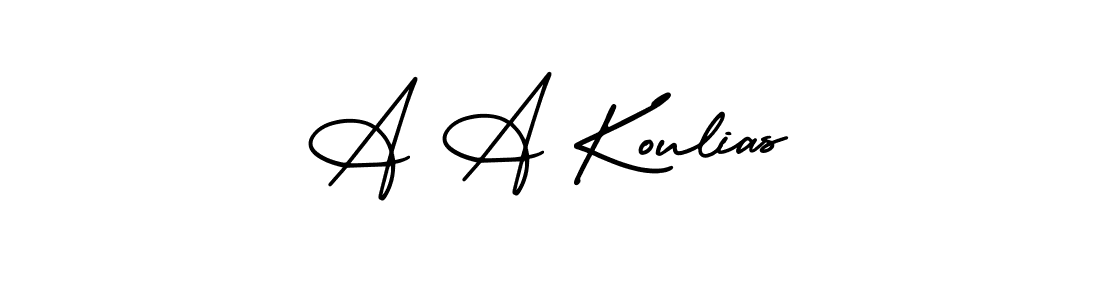 You can use this online signature creator to create a handwritten signature for the name A A Koulias. This is the best online autograph maker. A A Koulias signature style 3 images and pictures png