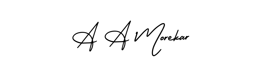 Design your own signature with our free online signature maker. With this signature software, you can create a handwritten (AmerikaSignatureDemo-Regular) signature for name A A Morekar. A A Morekar signature style 3 images and pictures png