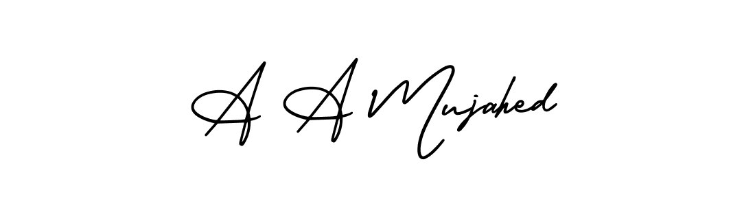 It looks lik you need a new signature style for name A A Mujahed. Design unique handwritten (AmerikaSignatureDemo-Regular) signature with our free signature maker in just a few clicks. A A Mujahed signature style 3 images and pictures png