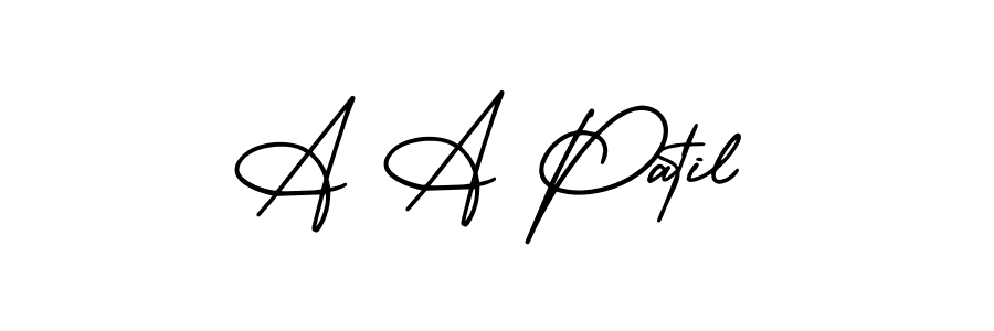 How to make A A Patil name signature. Use AmerikaSignatureDemo-Regular style for creating short signs online. This is the latest handwritten sign. A A Patil signature style 3 images and pictures png