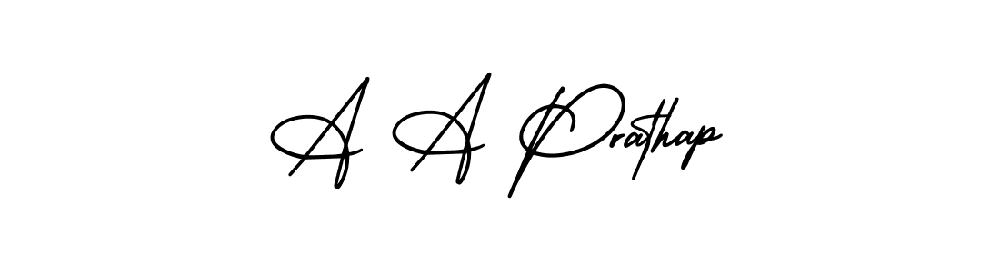 Design your own signature with our free online signature maker. With this signature software, you can create a handwritten (AmerikaSignatureDemo-Regular) signature for name A A Prathap. A A Prathap signature style 3 images and pictures png
