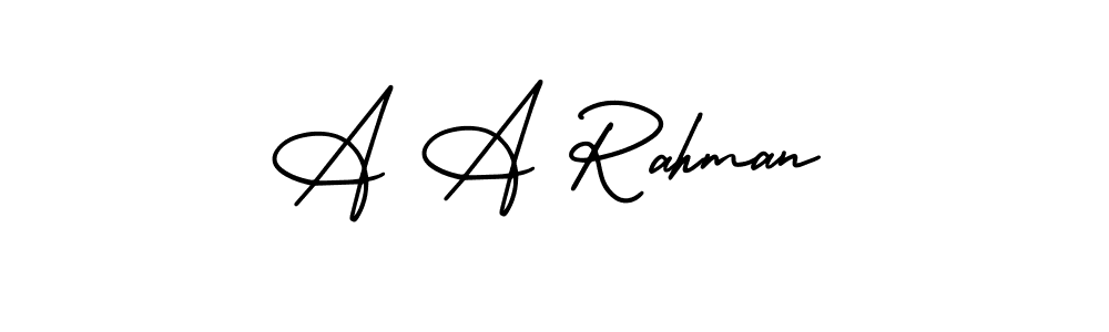 AmerikaSignatureDemo-Regular is a professional signature style that is perfect for those who want to add a touch of class to their signature. It is also a great choice for those who want to make their signature more unique. Get A A Rahman name to fancy signature for free. A A Rahman signature style 3 images and pictures png