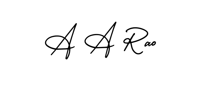 Make a beautiful signature design for name A A Rao. With this signature (AmerikaSignatureDemo-Regular) style, you can create a handwritten signature for free. A A Rao signature style 3 images and pictures png