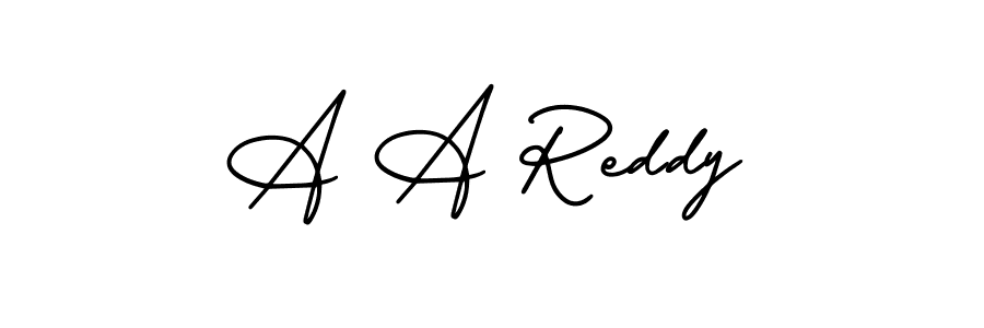 Make a beautiful signature design for name A A Reddy. With this signature (AmerikaSignatureDemo-Regular) style, you can create a handwritten signature for free. A A Reddy signature style 3 images and pictures png