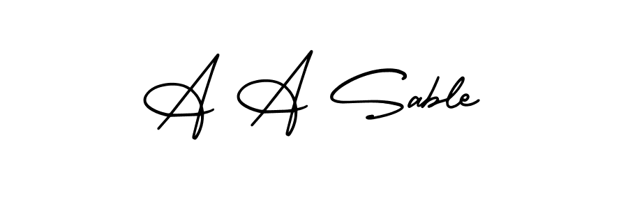 How to make A A Sable name signature. Use AmerikaSignatureDemo-Regular style for creating short signs online. This is the latest handwritten sign. A A Sable signature style 3 images and pictures png