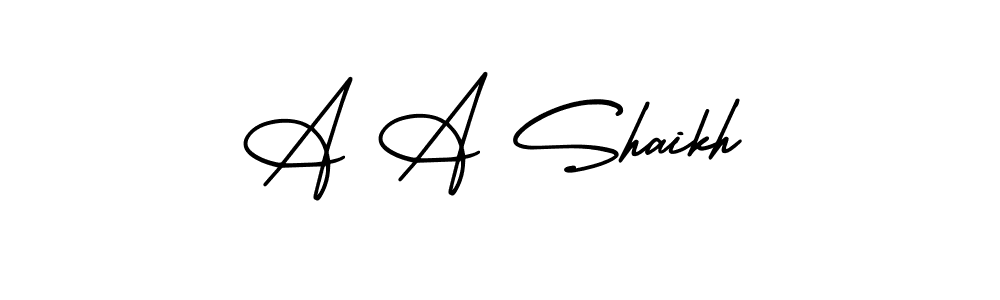 How to make A A Shaikh signature? AmerikaSignatureDemo-Regular is a professional autograph style. Create handwritten signature for A A Shaikh name. A A Shaikh signature style 3 images and pictures png