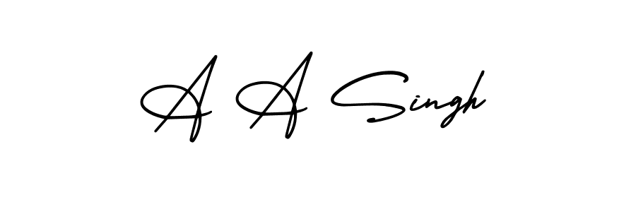 Make a beautiful signature design for name A A Singh. With this signature (AmerikaSignatureDemo-Regular) style, you can create a handwritten signature for free. A A Singh signature style 3 images and pictures png