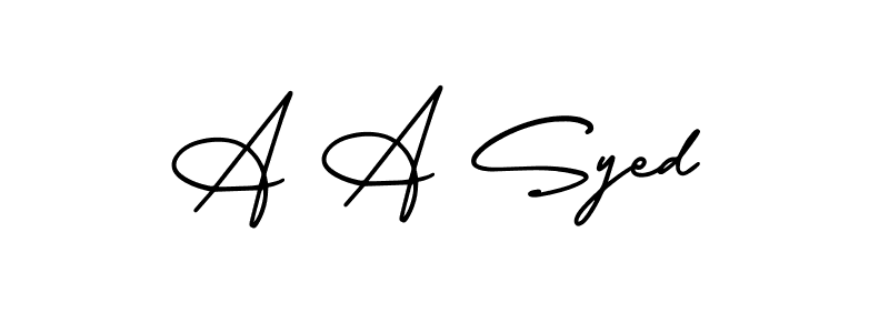 A A Syed stylish signature style. Best Handwritten Sign (AmerikaSignatureDemo-Regular) for my name. Handwritten Signature Collection Ideas for my name A A Syed. A A Syed signature style 3 images and pictures png