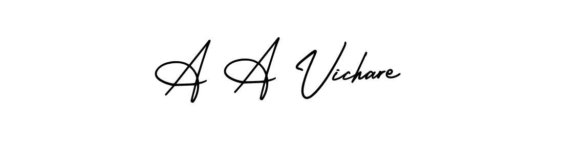 Also You can easily find your signature by using the search form. We will create A A Vichare name handwritten signature images for you free of cost using AmerikaSignatureDemo-Regular sign style. A A Vichare signature style 3 images and pictures png