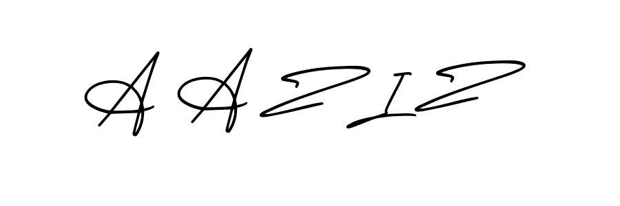 Use a signature maker to create a handwritten signature online. With this signature software, you can design (AmerikaSignatureDemo-Regular) your own signature for name A A Z I Z. A A Z I Z signature style 3 images and pictures png