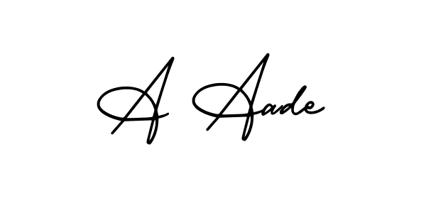 How to make A Aade name signature. Use AmerikaSignatureDemo-Regular style for creating short signs online. This is the latest handwritten sign. A Aade signature style 3 images and pictures png