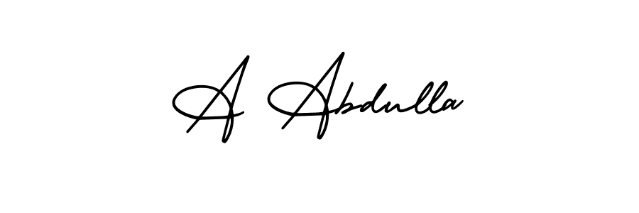 The best way (AmerikaSignatureDemo-Regular) to make a short signature is to pick only two or three words in your name. The name A Abdulla include a total of six letters. For converting this name. A Abdulla signature style 3 images and pictures png