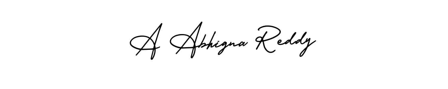 The best way (AmerikaSignatureDemo-Regular) to make a short signature is to pick only two or three words in your name. The name A Abhigna Reddy include a total of six letters. For converting this name. A Abhigna Reddy signature style 3 images and pictures png