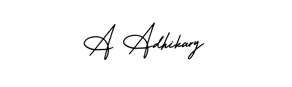 Also we have A Adhikary name is the best signature style. Create professional handwritten signature collection using AmerikaSignatureDemo-Regular autograph style. A Adhikary signature style 3 images and pictures png
