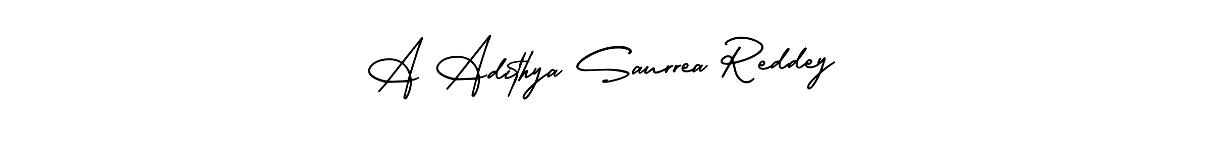 The best way (AmerikaSignatureDemo-Regular) to make a short signature is to pick only two or three words in your name. The name A Adithya Saurrea Reddey include a total of six letters. For converting this name. A Adithya Saurrea Reddey signature style 3 images and pictures png