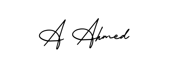 A Ahmed stylish signature style. Best Handwritten Sign (AmerikaSignatureDemo-Regular) for my name. Handwritten Signature Collection Ideas for my name A Ahmed. A Ahmed signature style 3 images and pictures png
