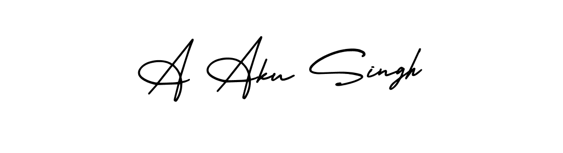 if you are searching for the best signature style for your name A Aku Singh. so please give up your signature search. here we have designed multiple signature styles  using AmerikaSignatureDemo-Regular. A Aku Singh signature style 3 images and pictures png