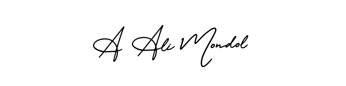 You should practise on your own different ways (AmerikaSignatureDemo-Regular) to write your name (A Ali Mondol) in signature. don't let someone else do it for you. A Ali Mondol signature style 3 images and pictures png