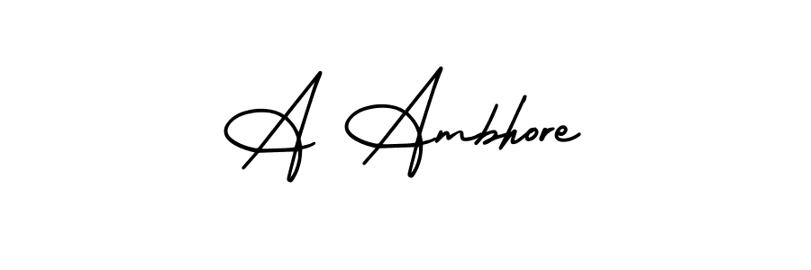 Also You can easily find your signature by using the search form. We will create A Ambhore name handwritten signature images for you free of cost using AmerikaSignatureDemo-Regular sign style. A Ambhore signature style 3 images and pictures png