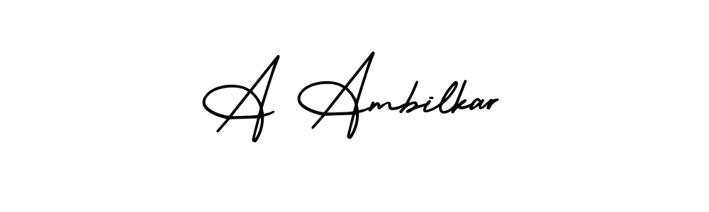 Create a beautiful signature design for name A Ambilkar. With this signature (AmerikaSignatureDemo-Regular) fonts, you can make a handwritten signature for free. A Ambilkar signature style 3 images and pictures png