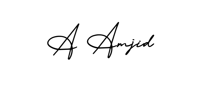 Also You can easily find your signature by using the search form. We will create A Amjid name handwritten signature images for you free of cost using AmerikaSignatureDemo-Regular sign style. A Amjid signature style 3 images and pictures png