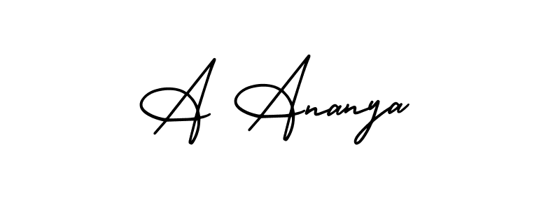 The best way (AmerikaSignatureDemo-Regular) to make a short signature is to pick only two or three words in your name. The name A Ananya include a total of six letters. For converting this name. A Ananya signature style 3 images and pictures png