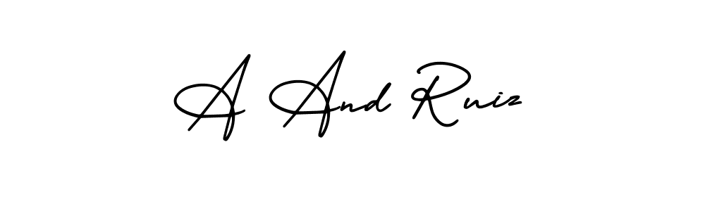 Create a beautiful signature design for name A And Ruiz. With this signature (AmerikaSignatureDemo-Regular) fonts, you can make a handwritten signature for free. A And Ruiz signature style 3 images and pictures png