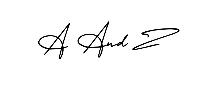 Use a signature maker to create a handwritten signature online. With this signature software, you can design (AmerikaSignatureDemo-Regular) your own signature for name A And Z. A And Z signature style 3 images and pictures png