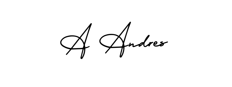 The best way (AmerikaSignatureDemo-Regular) to make a short signature is to pick only two or three words in your name. The name A Andres include a total of six letters. For converting this name. A Andres signature style 3 images and pictures png