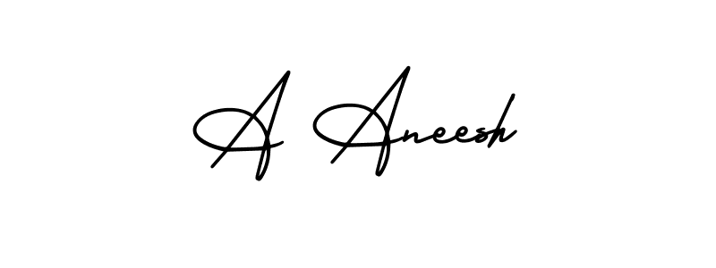 Use a signature maker to create a handwritten signature online. With this signature software, you can design (AmerikaSignatureDemo-Regular) your own signature for name A Aneesh. A Aneesh signature style 3 images and pictures png