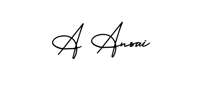 Create a beautiful signature design for name A Ansai. With this signature (AmerikaSignatureDemo-Regular) fonts, you can make a handwritten signature for free. A Ansai signature style 3 images and pictures png