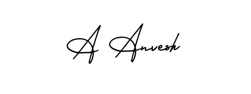 Use a signature maker to create a handwritten signature online. With this signature software, you can design (AmerikaSignatureDemo-Regular) your own signature for name A Anvesh. A Anvesh signature style 3 images and pictures png