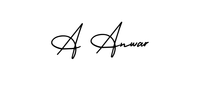 A Anwar stylish signature style. Best Handwritten Sign (AmerikaSignatureDemo-Regular) for my name. Handwritten Signature Collection Ideas for my name A Anwar. A Anwar signature style 3 images and pictures png