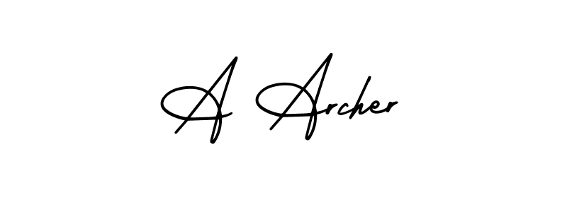 A Archer stylish signature style. Best Handwritten Sign (AmerikaSignatureDemo-Regular) for my name. Handwritten Signature Collection Ideas for my name A Archer. A Archer signature style 3 images and pictures png