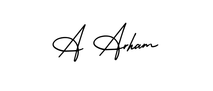 How to make A Arham signature? AmerikaSignatureDemo-Regular is a professional autograph style. Create handwritten signature for A Arham name. A Arham signature style 3 images and pictures png