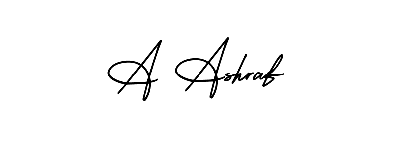 Make a beautiful signature design for name A Ashraf. With this signature (AmerikaSignatureDemo-Regular) style, you can create a handwritten signature for free. A Ashraf signature style 3 images and pictures png