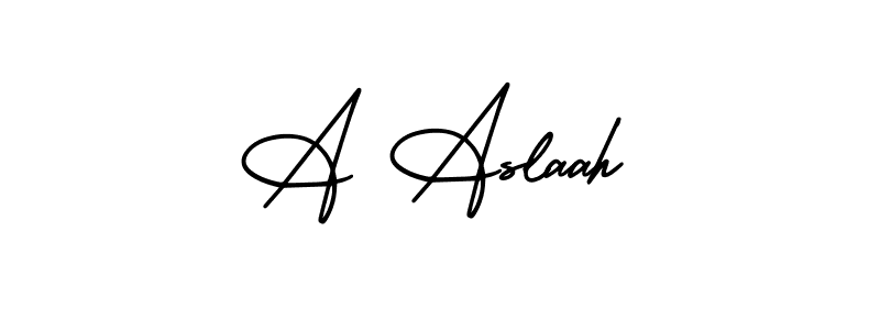 You can use this online signature creator to create a handwritten signature for the name A Aslaah. This is the best online autograph maker. A Aslaah signature style 3 images and pictures png