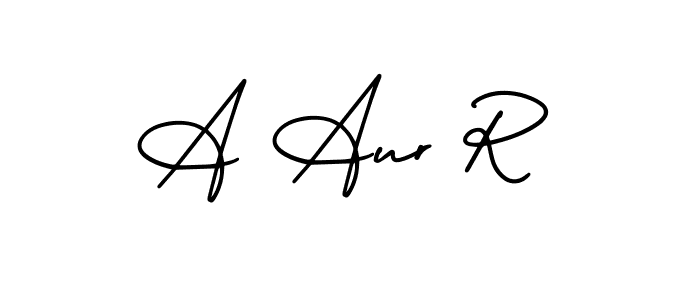 How to make A Aur R name signature. Use AmerikaSignatureDemo-Regular style for creating short signs online. This is the latest handwritten sign. A Aur R signature style 3 images and pictures png