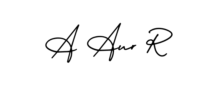 How to make A Aur R name signature. Use AmerikaSignatureDemo-Regular style for creating short signs online. This is the latest handwritten sign. A Aur R signature style 3 images and pictures png