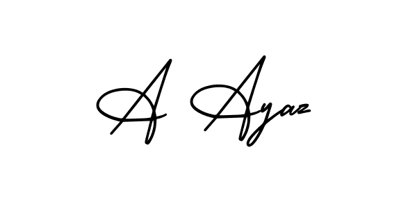 Design your own signature with our free online signature maker. With this signature software, you can create a handwritten (AmerikaSignatureDemo-Regular) signature for name A Ayaz. A Ayaz signature style 3 images and pictures png